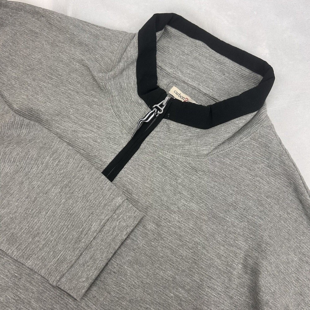 carbon 2 cobalt Men's Light Grey Cotton Blend 1/4 Zip Sweater L